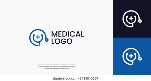 letter O logo with stethoscope icon medical healthcare logo