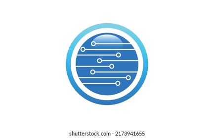 Letter O logo technology icon vector template