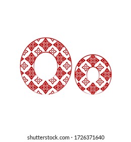 Letter O Logo Template Design made from line thai art pattern.