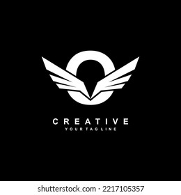 letter O logo template design with wings. O creative logo with wings. modern logotype symbol. wing logo. vector symbol of freedom. flying icon