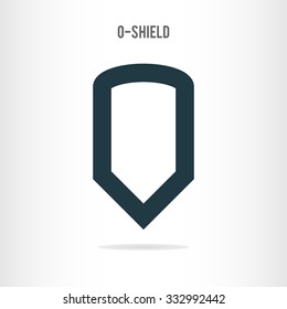 Letter O logo template. The letter O in the form of shield