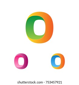 Letter O Logo Template. Logotype Set. Trendy Multicolor Font Emblem. Vector