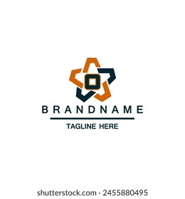 Letter O logo template with Star design element