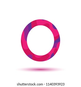 Letter O logo template. Vector paper-cut alphabet. 