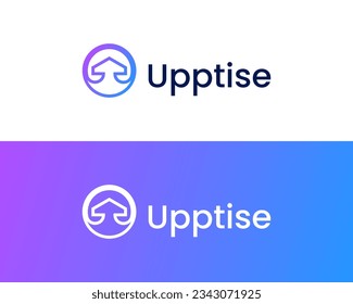 letra o logotipo, logotipo de U, O con diseño de logotipo moderno con flecha