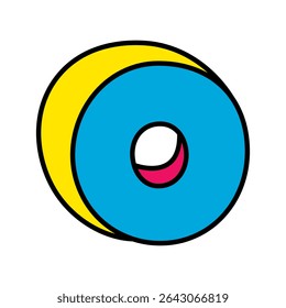 letter O logo vector colorful playful isolated on white background