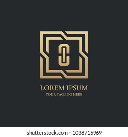 letter o logo vector design. geometric luxury gold symbol icon template.