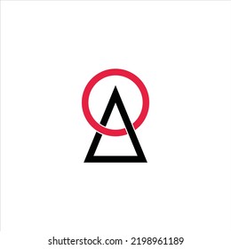 letter o a logo vector keyhole template