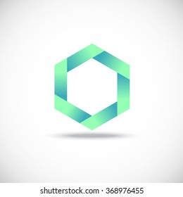 Letter O logo, vector origami design, technology,network,digital,Vector Illustration