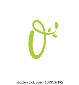 Vector con logotipo Carta O con hoja ornamental 001