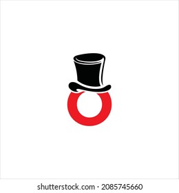 letter o logo vector template hat