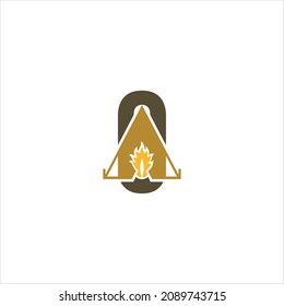 letter o logo vector template camp