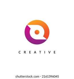 Plantilla vectorial del logotipo de la letra O, diseño del logotipo inicial de la carta creativa O