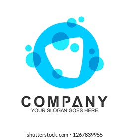 letter O logo with water bubble shape