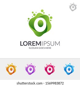 Letter O Logo With Water Bubble In Various Color Option, Initial Letter For Your Company Name, Dynamic Letter mark Logo Template Ready For Use, Modern Monogram Logo, Flowing Liquid Vector
