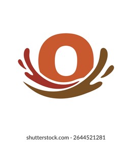 Letter O logo with water splash simple design template, for your company