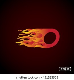 letter O logo,fire fast speed