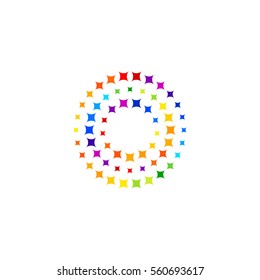 Letter O Logo.Sparkle Logo Colorful, Logotype Vector Design