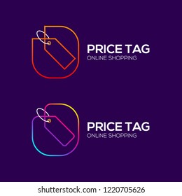 Letter O logotype Colorful line Sale Tag, Price tag, special offer tag, Shopping store, Online shop, symbol Business concept