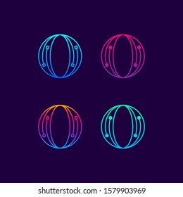Letter O logotype design with Dot Linked symbol, Technology and Digital Connection signs, Blockchain and Bitcoin Cryptocurrency data symbols concept for your Corporate identity