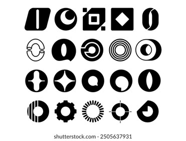 Conjunto de elementos de logotipo de letra O