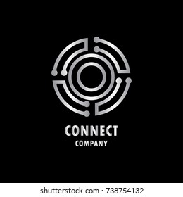 Letter O logotype,Technology and digital abstract dot connection vector logo