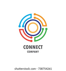 Letter O logotype,Technology and digital abstract dot connection vector logo