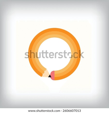 The letter O looks like it was drawn with a pencil, which increases the creativity of the design. The simplest design of the education icon.