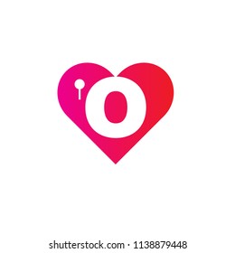 Letter O Love Logo Design Element