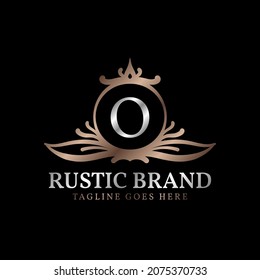 Brief O luxuriöse rustikale Logos für Schönheitspflege, Hochzeitsveranstalter, Hotel und Cottage