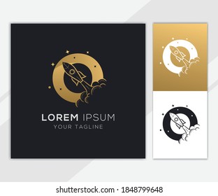 Letter O With Luxury Abstract Rocket Logo Template 