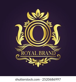 Letter O luxury gold logo concept