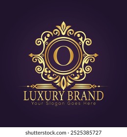 Letter O luxury gold logo concept