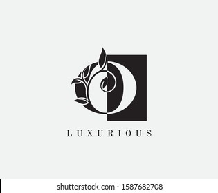 Letter O Luxury Logo. Black and White O With Classy Leaves Shape design perfect for fashion, Jewelry, Beauty Salon, Cosmetics, Spa, Hotel and Restaurant Logo. 