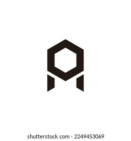 Letter O, M and A hexagon geometric symbol simple logo vector