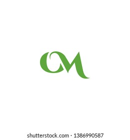 Letter O M  icon logo design template.