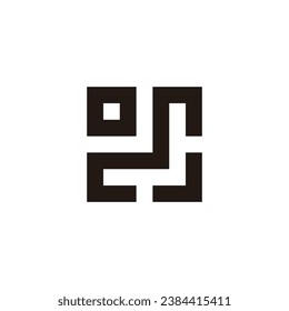 Letter o, m and J square geometric symbol simple logo vector