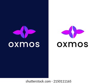 letter o and m logo design template