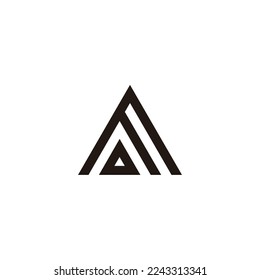 Letter o and M triangle geometric symbol simple logo vector