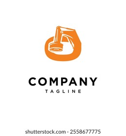Letter O Magnet Excavator Logo Icon Vector