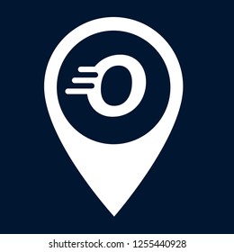 letter O and map pin. logo concept. Designed for your web site design, logo, app, UI