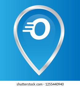 letter O and map pin. logo concept. Designed for your web site design, logo, app, UI