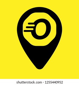 letter O and map pin. logo concept. Designed for your web site design, logo, app, UI