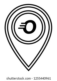 letter O and map pin. logo concept. Designed for your web site design, logo, app, UI