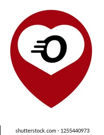 letter O and map pin. logo concept. Designed for your web site design, logo, app, UI