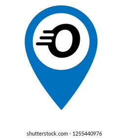 letter O and map pin. logo concept. Designed for your web site design, logo, app, UI