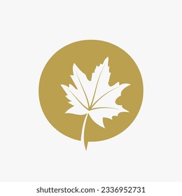 Letter O Maple Leaf Elegant Logo. Maple Leaf Logotype Vector Template