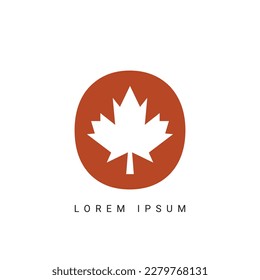 Letter O Maple Leaf Logo Template Symbol of Canada. Minimal Canadian Logo Business and Company Identity