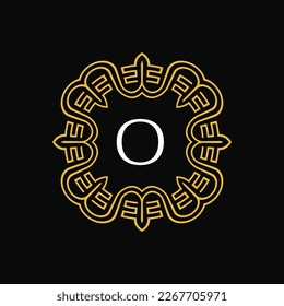 letter O medallion emblem initial circle badge logo