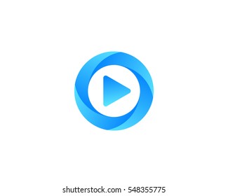 Letter O Media Play Logo Design Element